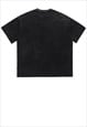 DARKNESS T-SHIRT PUNK SHADOW STAIN RETRO TEE WASHED BLACK