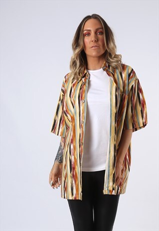 PRINT PATTERNED SHIRT OVERSIZED FITTED UK 14 - 16 (DAJ)