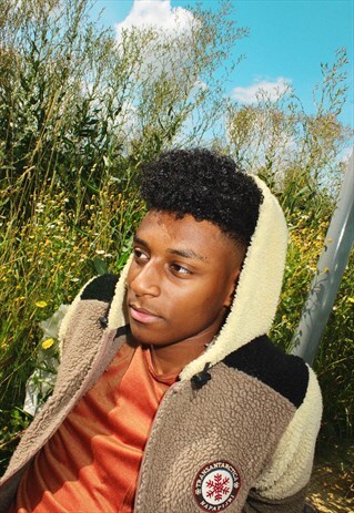 RARE NAPAPIJRI GEOGRAPHIC MULTI COLOUR SHERPA ZIP HOODIE