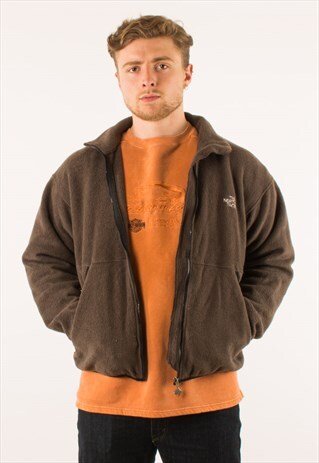 VINTAGE BROWN NORTH FACE FULL ZIP FLEECE