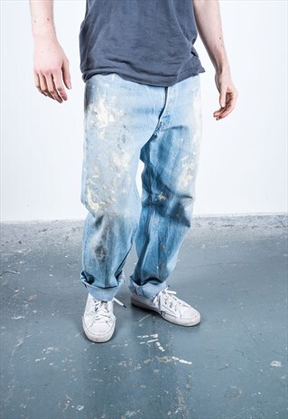 VINTAGE BLUE LEVI'S 501 PAINT JEANS