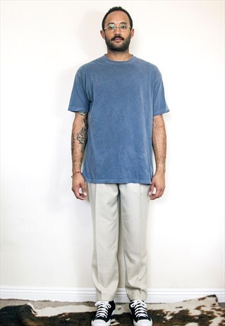 90S SKATER SPORTSWEAR PIGMENT DYED BLUE TEE SHIRT LARGE