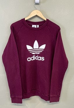 Vintage Adidas Sweatshirt Burgundy With Spellout Logo