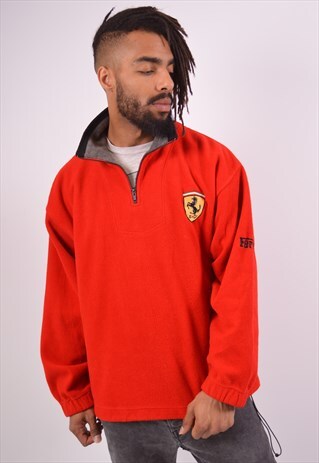 VINTAGE FERRARI FLEECE JUMPER RED
