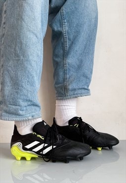 90's Vintage football/rave trainers in black & neon yellow