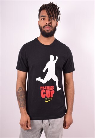 NIKE MENS VINTAGE T-SHIRT TOP MEDIUM BLACK 90S