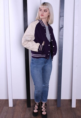 VINTAGE 90S VARSITY BOMBER JACKET. AMERICAN/ USA JACKET