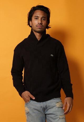 LACOSTE BLACK KNITTED JUMPER