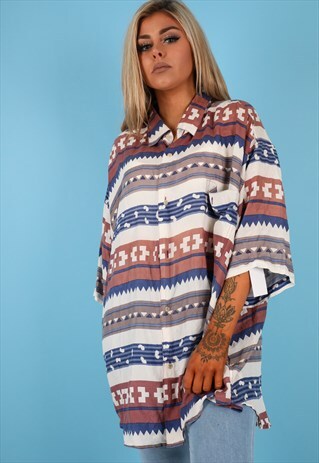 VINTAGE PATTERN SHIRT IN MULTI NS176