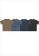  DENIM T-SHIRT SOLID COLOR JEAN TEE GRUNGE TOP VINTAGE BLUE
