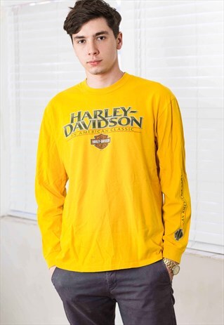 VINTAGE HARLEY DAVIDSON T-SHIRT LOGO 90S L 9.5