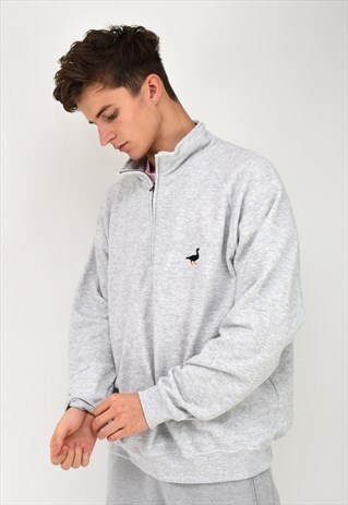 G&G UNISEX ASH 1/4 ZIP SWEAT