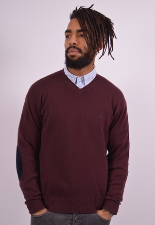 VINTAGE POLO RALPH LAUREN JUMPER SWEATER MAROON