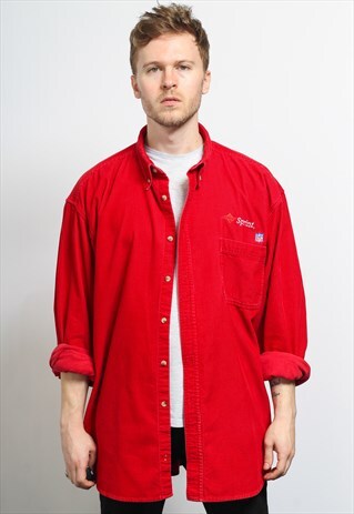 VINTAGE CORDUROY CORD SHIRT RED