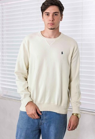 VINTAGE RALPH LAUREN SWEATER JUMPER LOGO 90S L 16.2