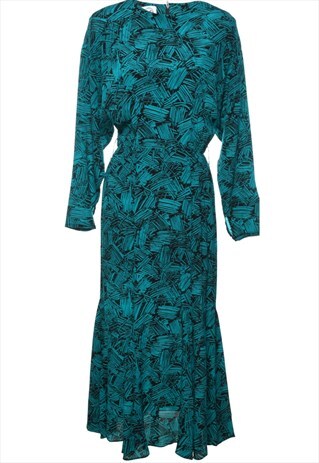 Vintage Abstract Pattern Dress - M