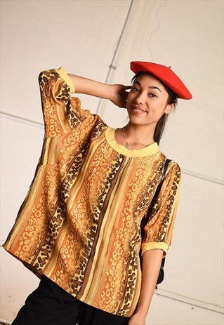 90'S RETRO ANIMAL PRINT LOOSE-FITTED FESTIVAL TOP TEE