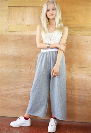 TINY DIAMONDS GREY CROP TROUSERS