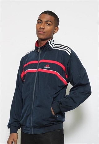 VINTAGE ADIDAS TRACK JACKET BLUE RED