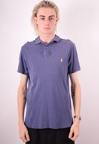 POLO RALPH LAUREN MENS VINTAGE POLO SHIRT MEDIUM PURPLE 90S