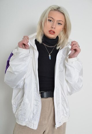 VINTAGE 80S SHELL JACKET WHITE