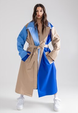 Coat trench longline oversize colourful