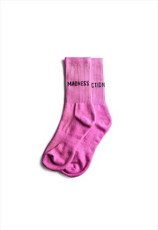 WASHED PINK LOGO CREW SOCKS