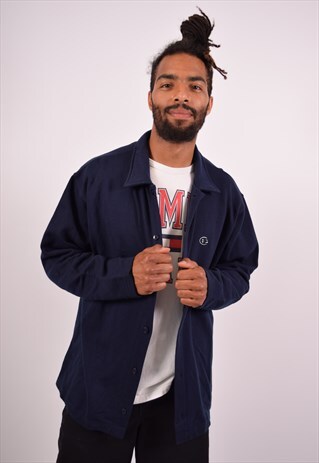 VINTAGE CHAMPION OVERSHIRT NAVY BLUE