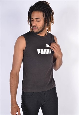 Vintage Puma Vest Top Black 