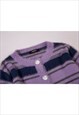 PREPPY STRIPE SWEATER CLASSY FLUFFY JUMPER BARBIE TOP PURPLE