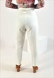 VINTAGE HIGH WAISTED TROUSERS IN WHITE