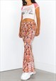 00S STRETCHY SNAKE PRINTED FLARE TROUSERS