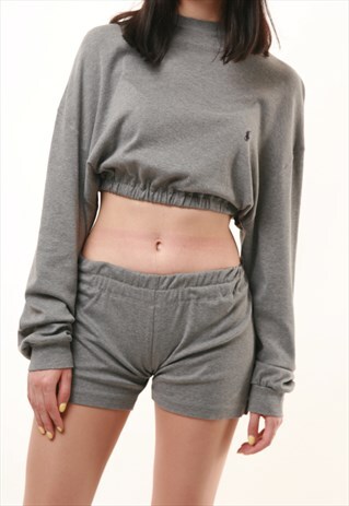 VINTAGE POLO RALPH LAUREN REWORK CROP TOP SHORTS RW5