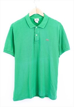 Vintage Lacoste Polo Shirt Green Short Sleeve With Logo 90s