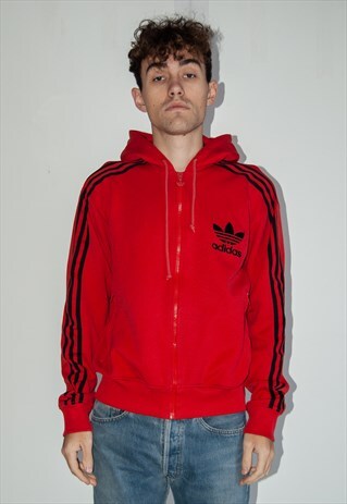 ADIDAS VINTAGE RETRO RED ADIDAS JACKET