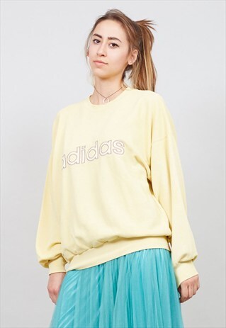 VINTAGE 90'S YELLOW ADIDAS LOGO SWEATER