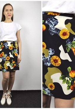 FELIMENA Vintage Tropical Short Skirt Romantic Mini Floral
