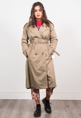 VINTAGE 90'S BEIGE BROWN RAIN MAC COAT