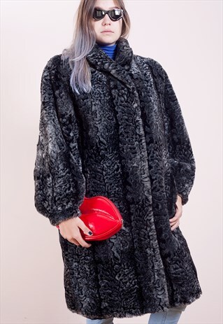 AVANT GARDE, OVERSIZED, FAUX FUR LEOPARD COAT FROM THE 80S