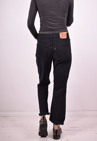 LEVI'S 550 WOMENS VINTAGE JEANS W30 L30 BLACK 90'S