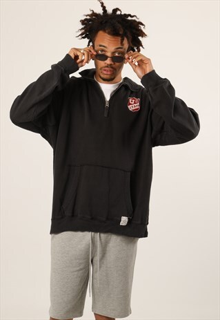VINTAGE CHAMPION EMBROIDERED COLLEGE 1/4 ZIP SWEATSHIRT