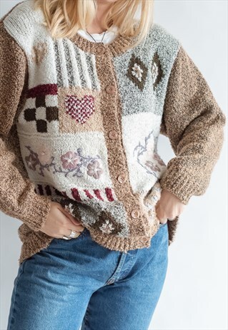 VINTAGE FUNKY 80S OVERSIZED GRAMMAS CARDIGAN