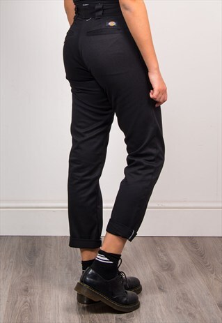 90'S VINTAGE DICKIES BLACK TAPERED TROUSERS