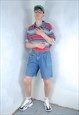 VINTAGE 90'S CARGO LIGHT BLUE FESTIVAL BAGGY DENIM SHORTS 