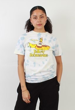 Vintage The Beatles Yellow Submarine white Tie Dye T-Shirt