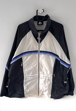 Vintage starter black white windbreaker jacket large 