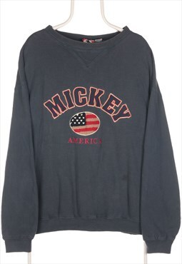 Vintage Mickey - Navy Mickey Embroidered Crewneck Sweatshirt