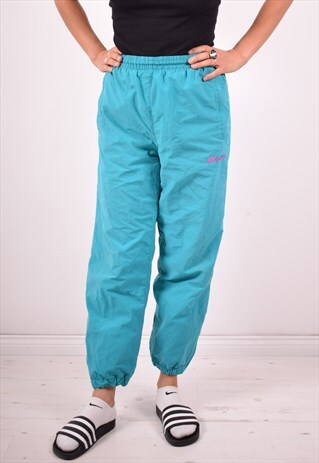 LOTTO WOMENS VINTAGE TRACKSUIT TROUSERS W34 L26 BLUE 90S