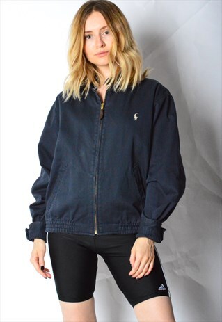 VINTAGE 90S FADED NAVY BLUE RALPH LAUREN JACKET