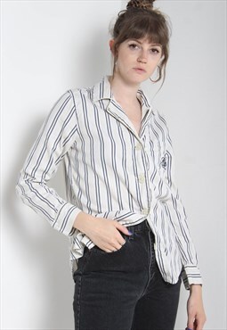 Vintage Ralph Lauren Striped Blouse Shirt White